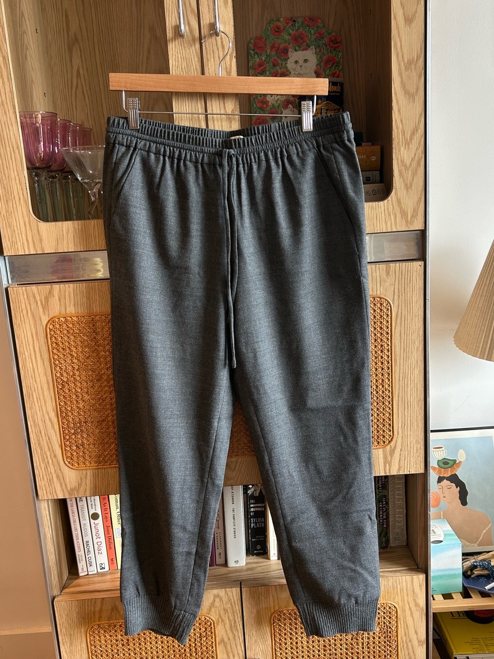 J.Crew Sweater Jogger Pants Gray Wool Blend Drawstring Size 8